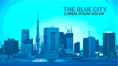 青い都会, background, wallpaper, blue, Zoom Virtual Background template