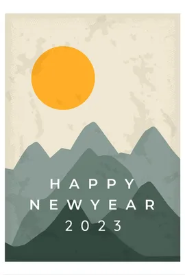 年賀状　日の出, Happy New Year, Mountain, Sun, New Year Card template