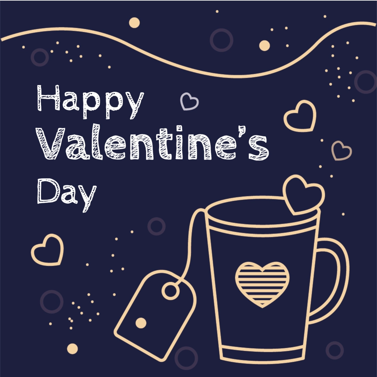 バレンタインデーグリーティングカード　マグカップ, heart, create, design, message card template
