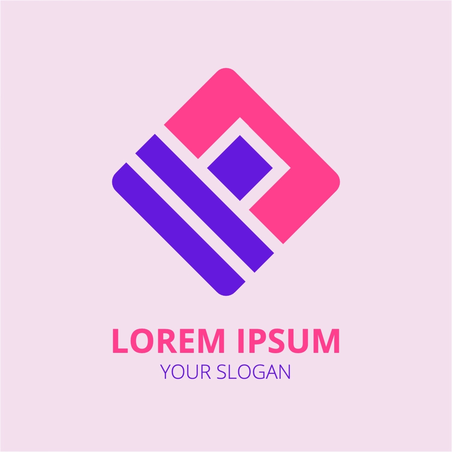 紫とピンクの正方形のロゴ, ピンク, 作成, デザイン, ロゴテンプレート