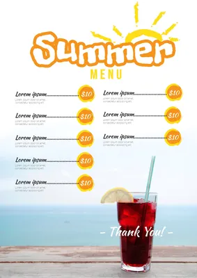 夏　メニュー表, summer, menu, menu, Menu template