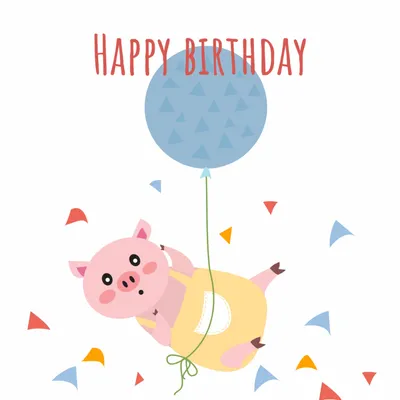 誕生日カード　豚の赤ちゃん, Piglet, baby, Diapers, Birthday Card template