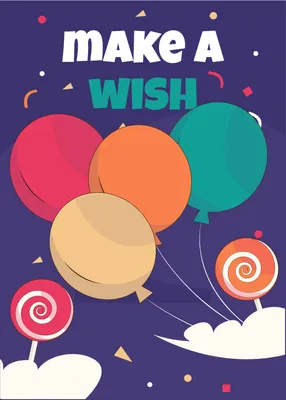 あめと風船でお祝い, sweets, balloon, Round and round candy, Birthday Card template
