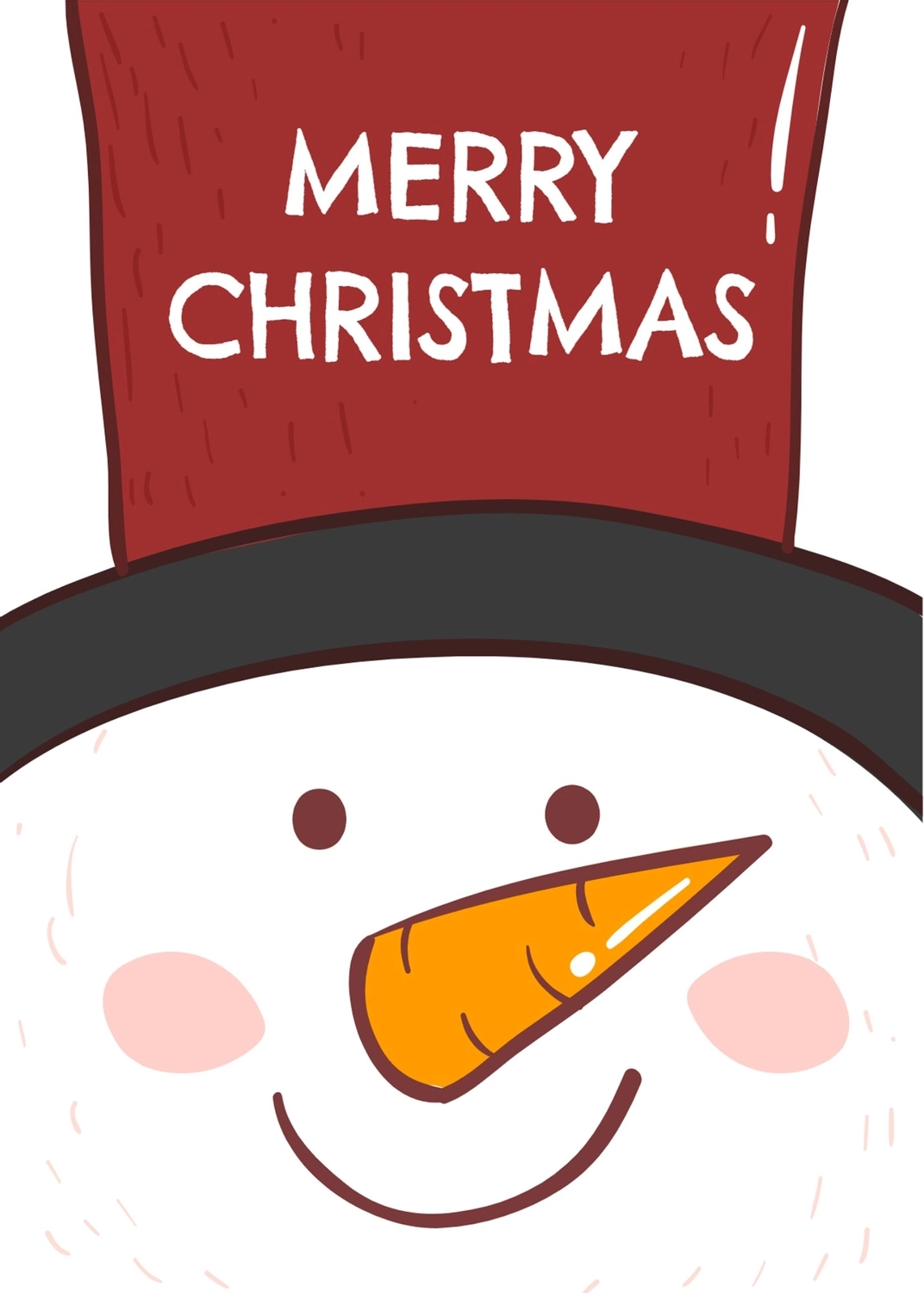 クリスマスグリーティングカード　雪だるま, 顔, クリスマスカード, 作成, メッセージカードテンプレート