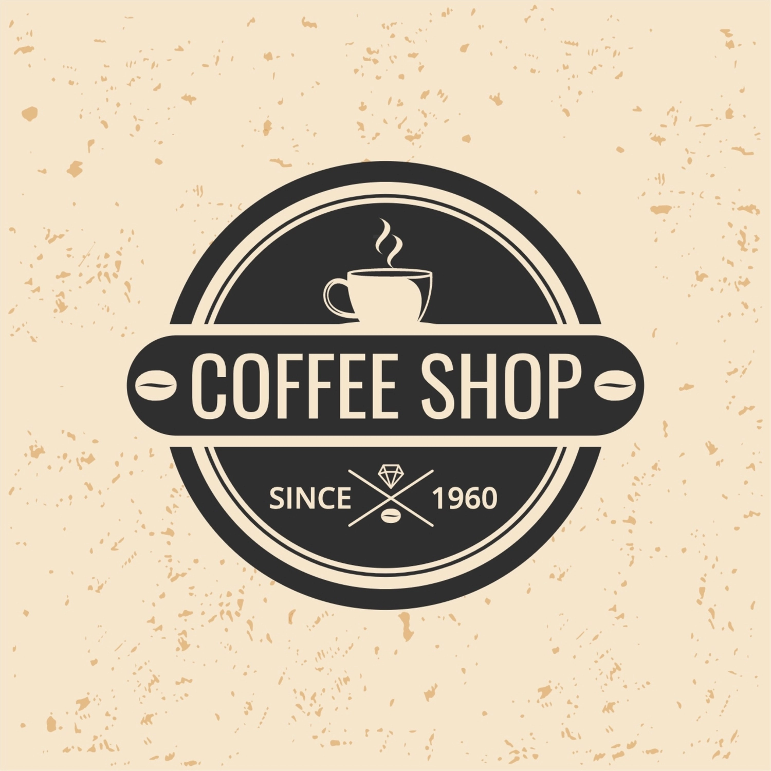 コーヒーショップのロゴ, コーヒー豆, 作成, デザイン, ロゴテンプレート