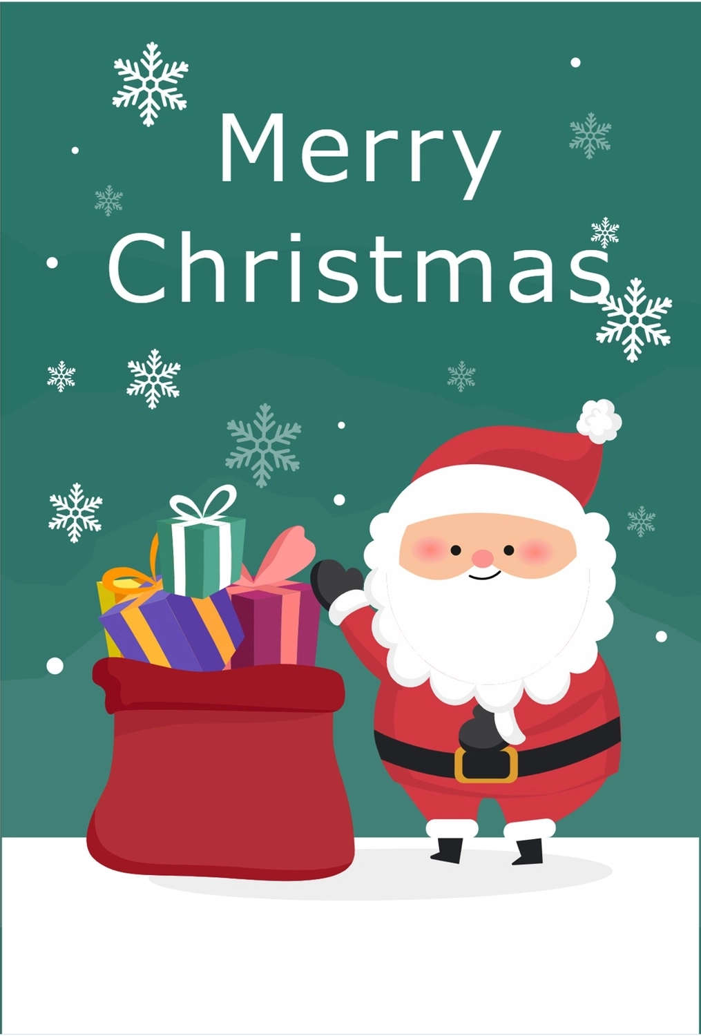 クリスマスグリーティングカード　サンタとプレゼント, メリークリスマス, 作成, デザイン, メッセージカードテンプレート