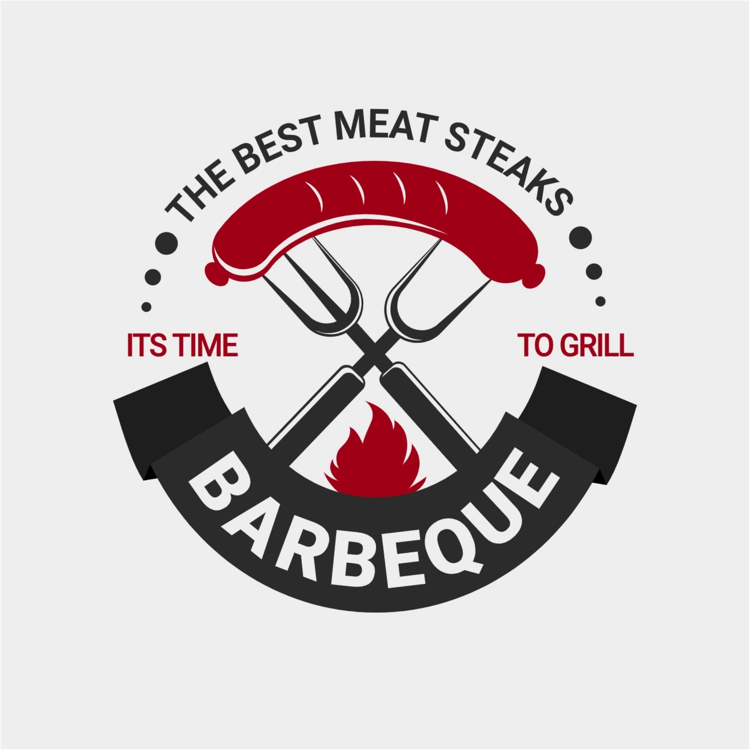 バーベキューフォークとウインナーのロゴ, barbecue, create, design, Logo template