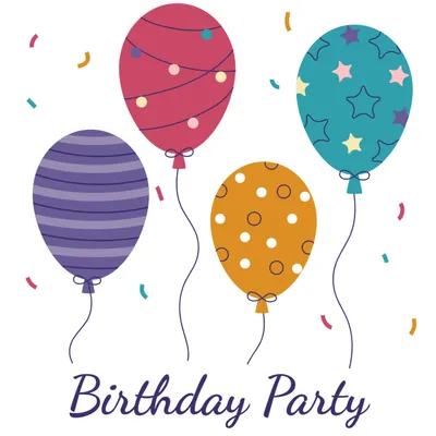 バースデーパーティー 風船, party, event, birthday, Birthday Card template