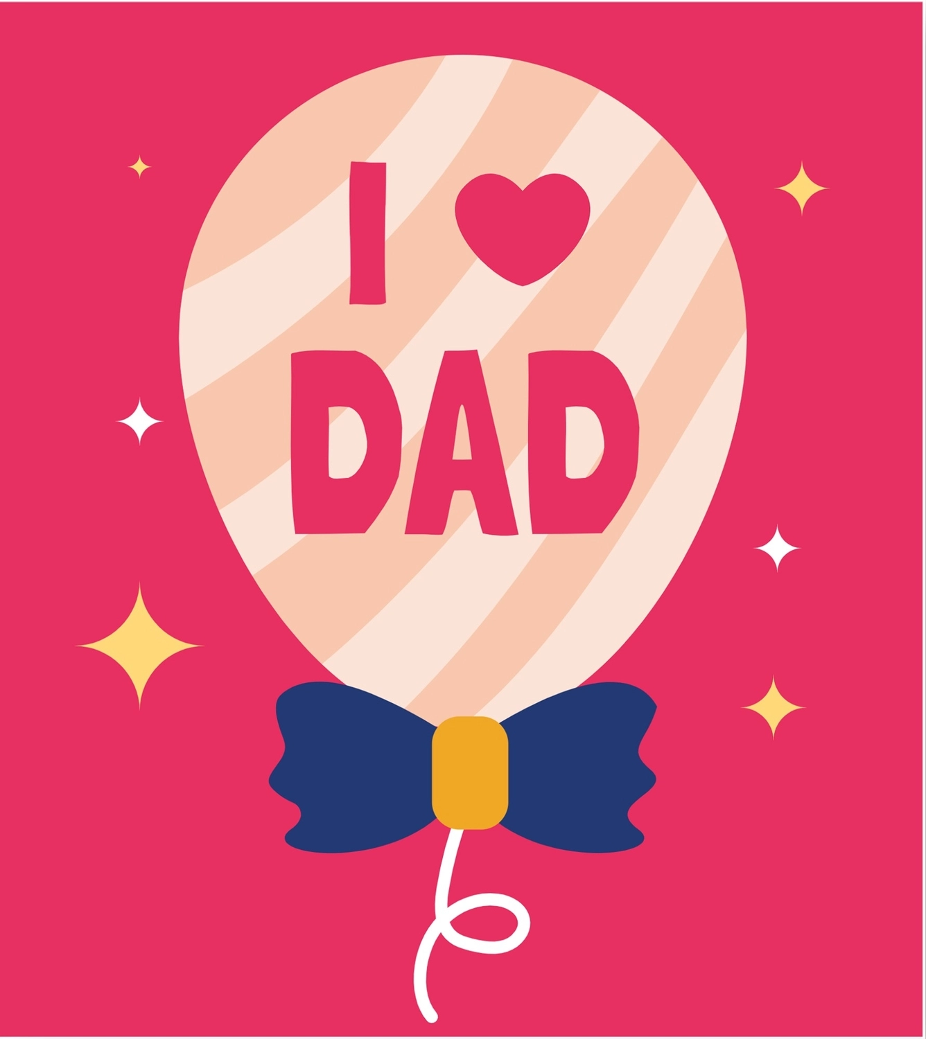 父の日グリーティングカード　風船, ピンク背景, 作成, デザイン, メッセージカードテンプレート