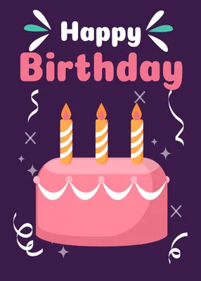 誕生日カード　ケーキ, Navy blue, pink, cake, Birthday Card template