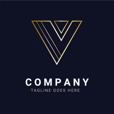 金色のV字のようなロゴ, logo, Logo, Logotype, Logo template