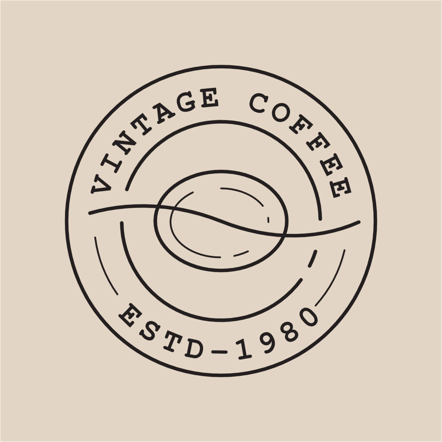 コーヒー豆のロゴ, ベージュ, 作成, デザイン, ロゴテンプレート
