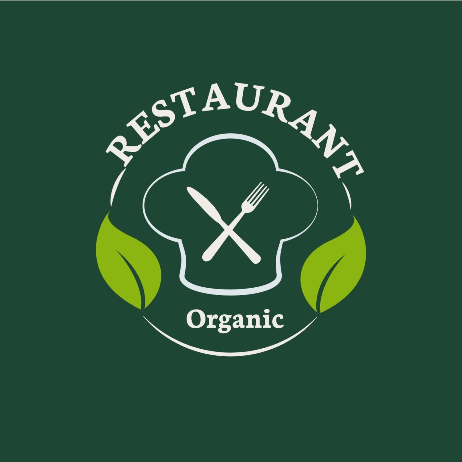 オーガニックレストランのロゴ, コック帽, 作成, デザイン, ロゴテンプレート
