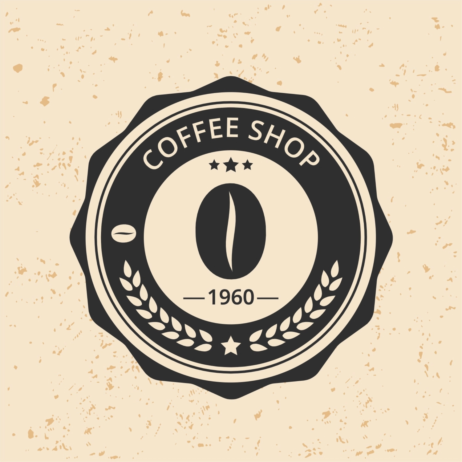 コーヒーショップのロゴ, 黒, 作成, デザイン, ロゴテンプレート