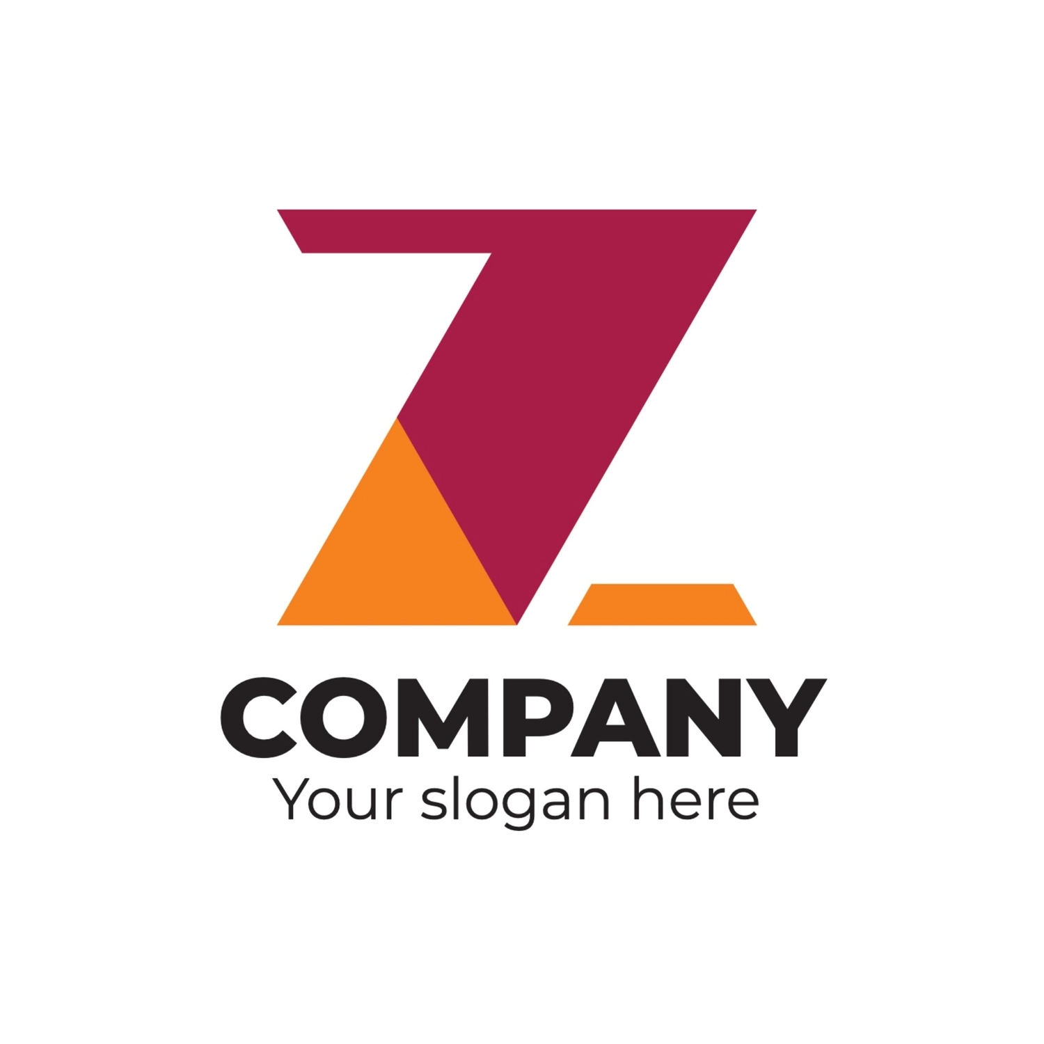 Zの文字モチーフのロゴ, まっすぐ, 作成, デザイン, ロゴテンプレート