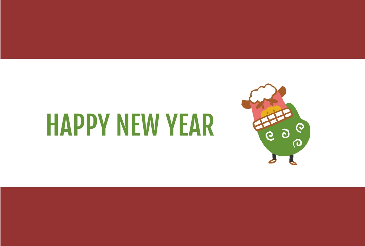 獅子舞の年賀状, happy, new, year, New Year Card template