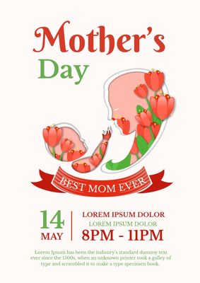 Poster template 2394, Mother&#39;s Day, MOTHERS'S DAY, Poster, Poster template