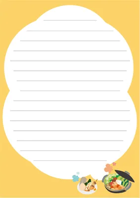 便箋（吹き出しと鍋料理とおでん柄）, simple, pattern, letter, Letter template