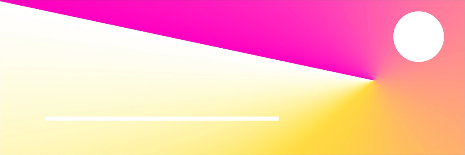 ピンクと黄色のヘッダー, クール, グラデーション, 細い, Twitterヘッダーテンプレート