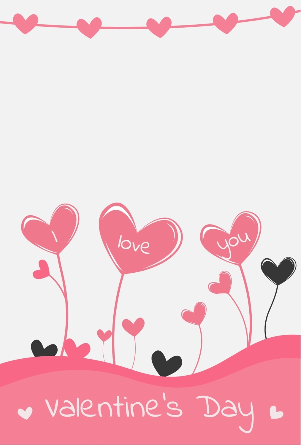 バレンタインデーグリーティングカード　ハートの花, ハート, 作成, デザイン, メッセージカードテンプレート