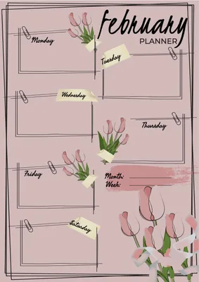 チューリップの予定表, flower, Flower, Tulips, Planner template