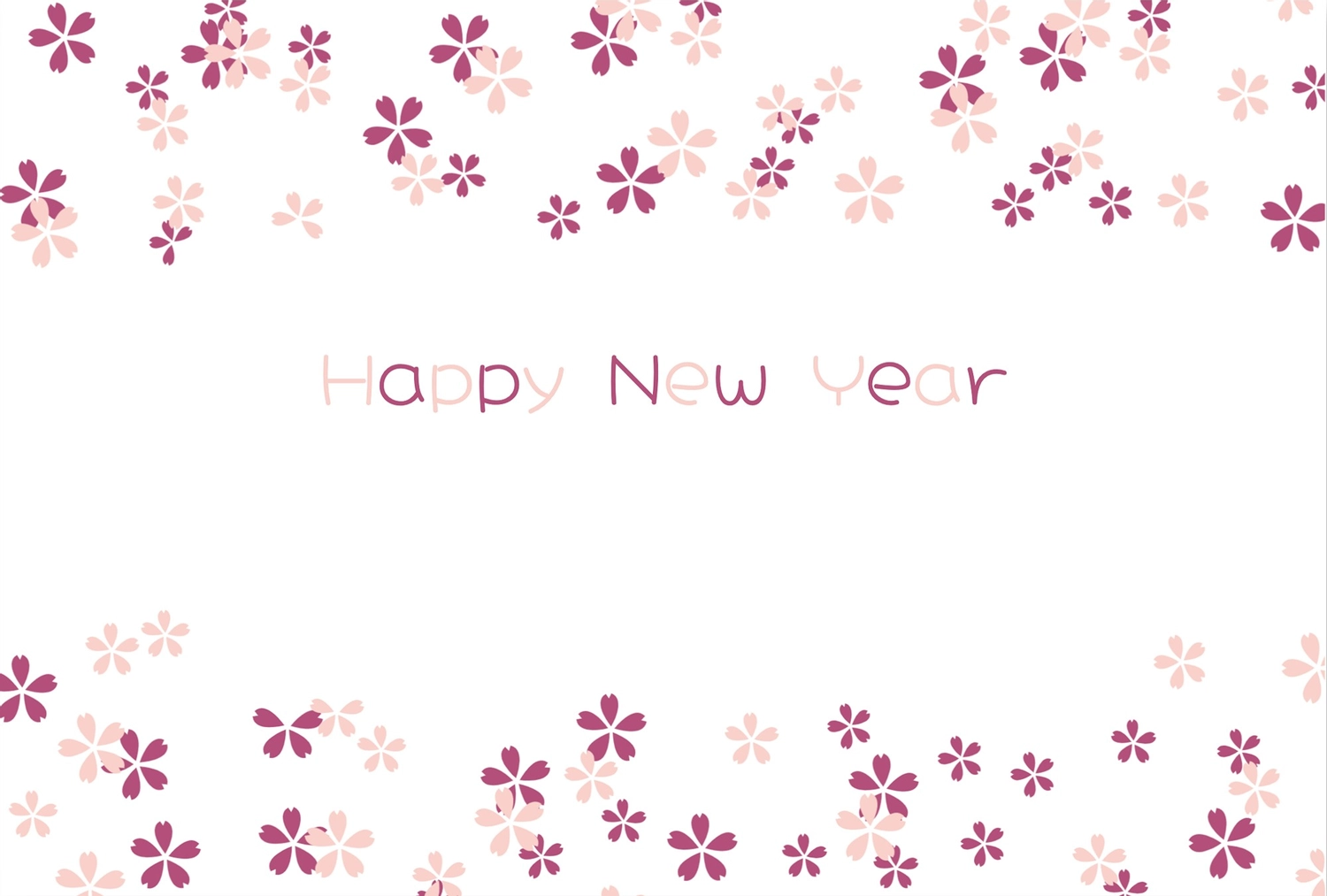 桜柄の年賀状の無料年賀状テンプレート 9446 デザインac