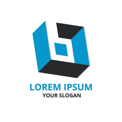 立体的な四角形のロゴ, logo, Logo, Logotype, Logo template