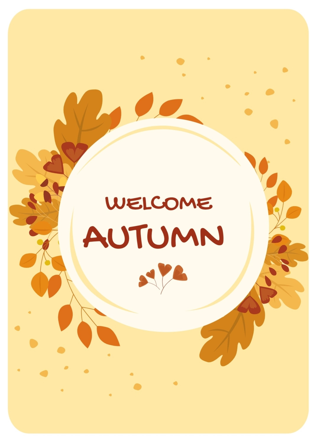 秋のグリーティングカード　紅葉のリース, 단풍, 만들기, 디자인, 메시지 카드 템플릿