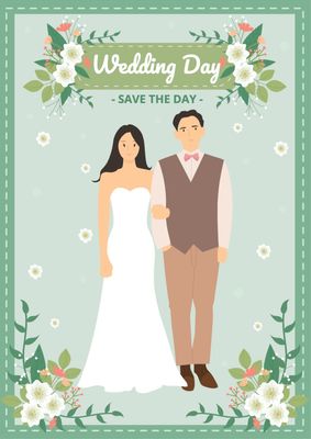 結婚式招待状, wedding, Courtesy, Flyer, Poster template