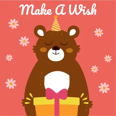 くまの誕生日プレゼント, Bear, Red, Tiny, Birthday Card template