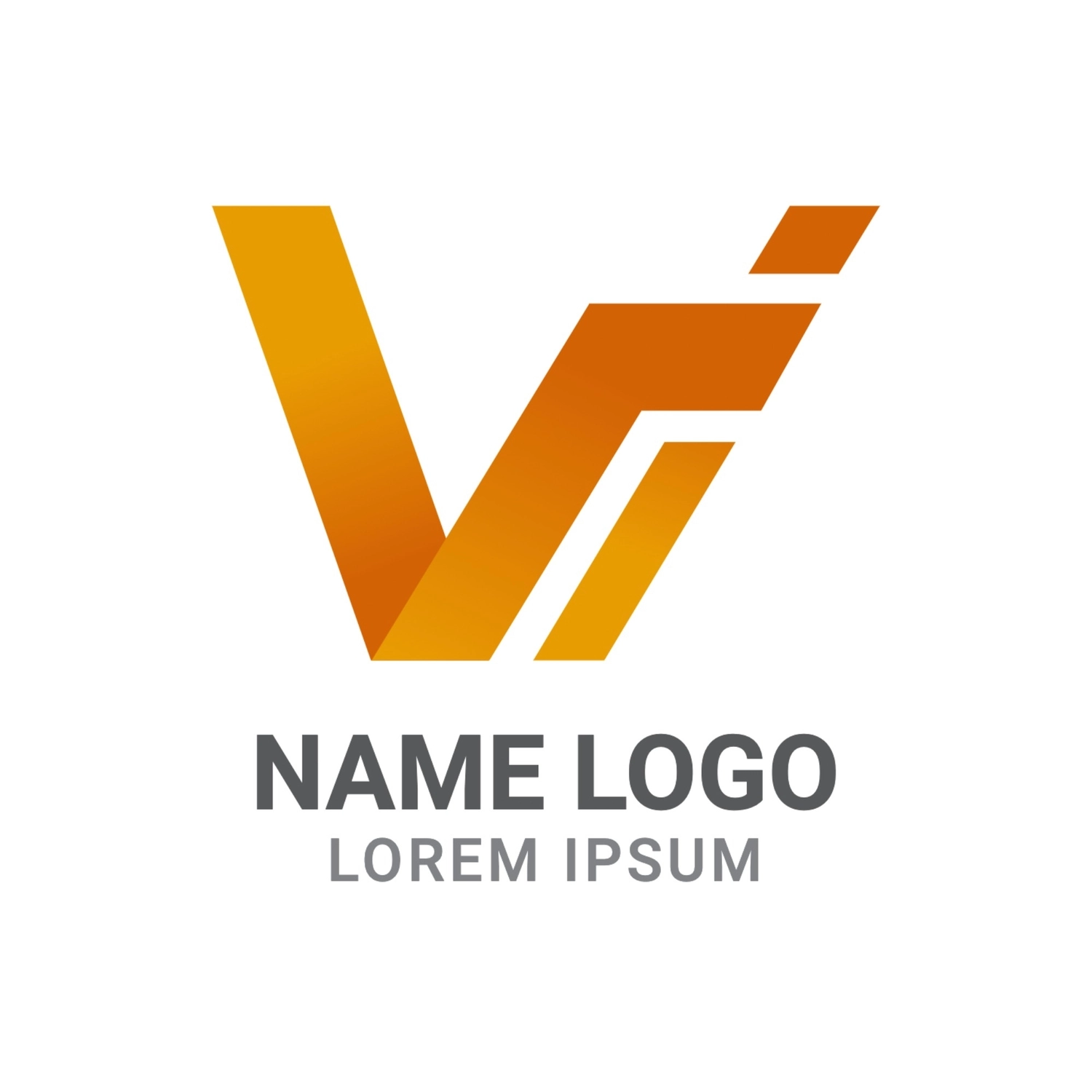 オレンジのVのロゴ, 単色, 作成, デザイン, ロゴテンプレート