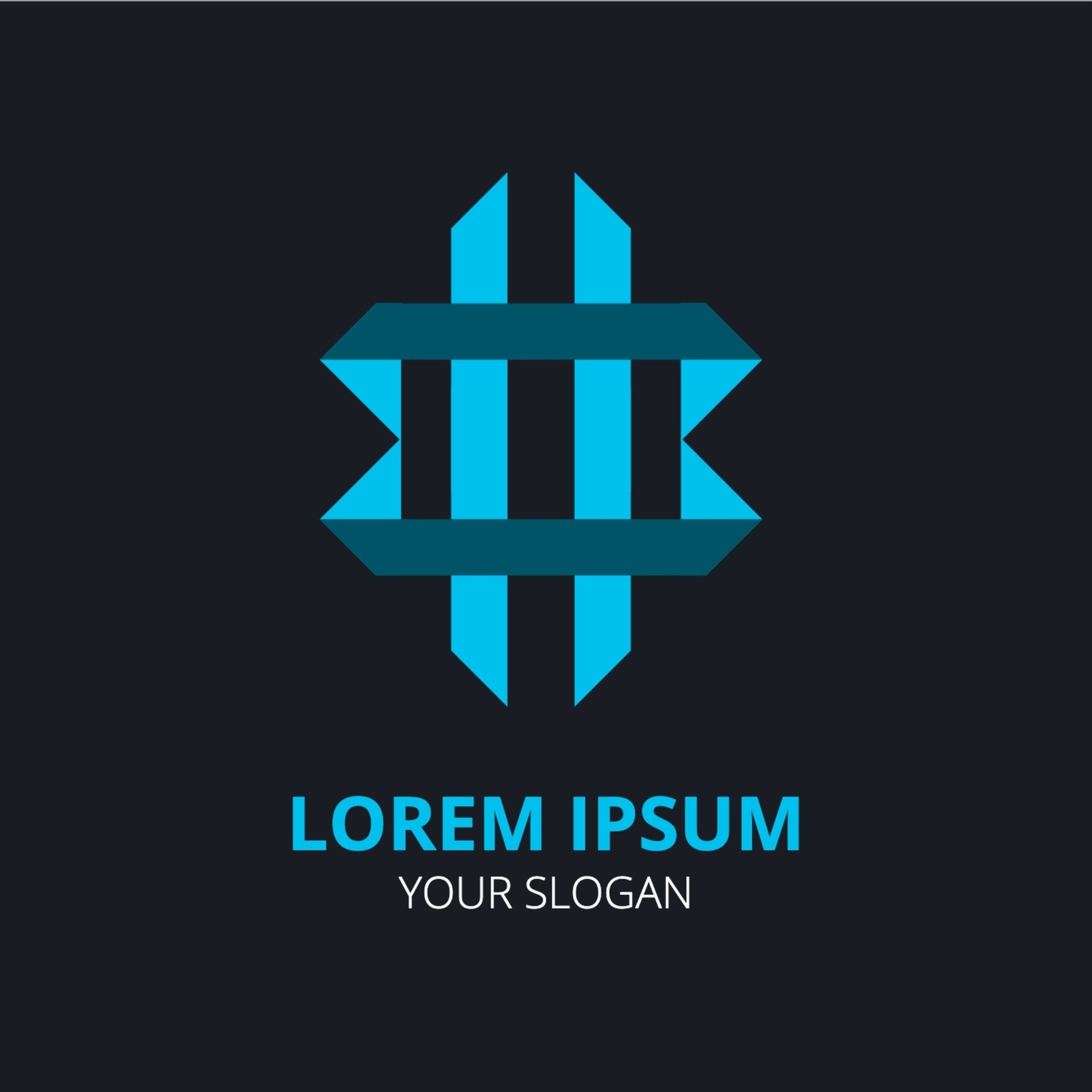 青いリボンのロゴ, modern, create, design, Logo template