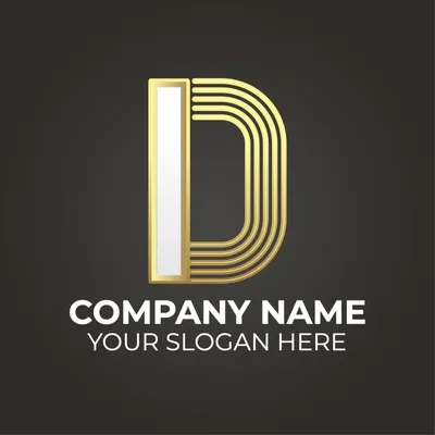 金色の「D」のロゴ, ロゴ, ロゴマーク, ロゴタイプ, ロゴテンプレート