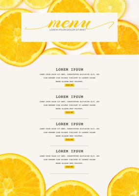 メニュー　果物, fruit, menu, Orange, Menu template