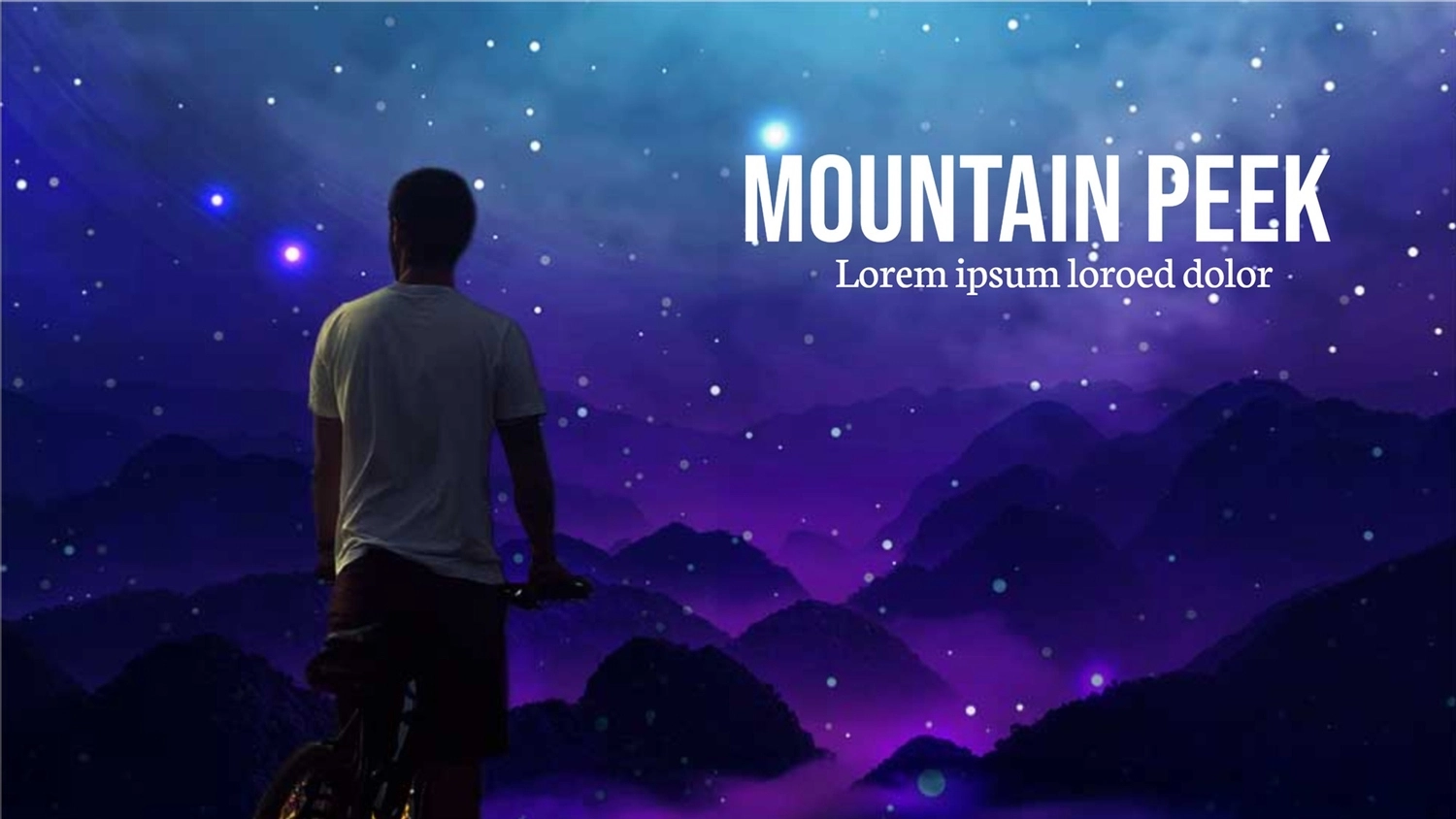 山の夜景, スター, 山, 美しい, Zoomバーチャル背景テンプレート