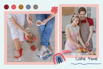 楽しいお菓子づくり, collage, Photo, snack, Photo Collage template