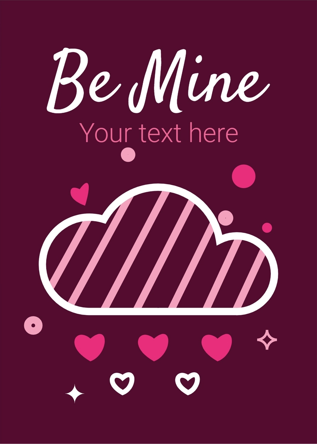 バレンタインデーグリーティングカード　雲とハート, cloud, create, design, message card template