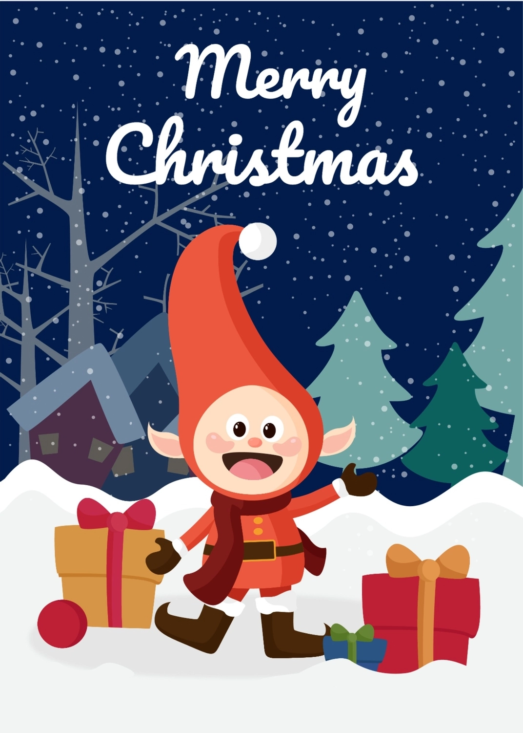 クリスマス　グリーティングカード　妖精, プレゼント, クリスマスカード, 作成, メッセージカードテンプレート