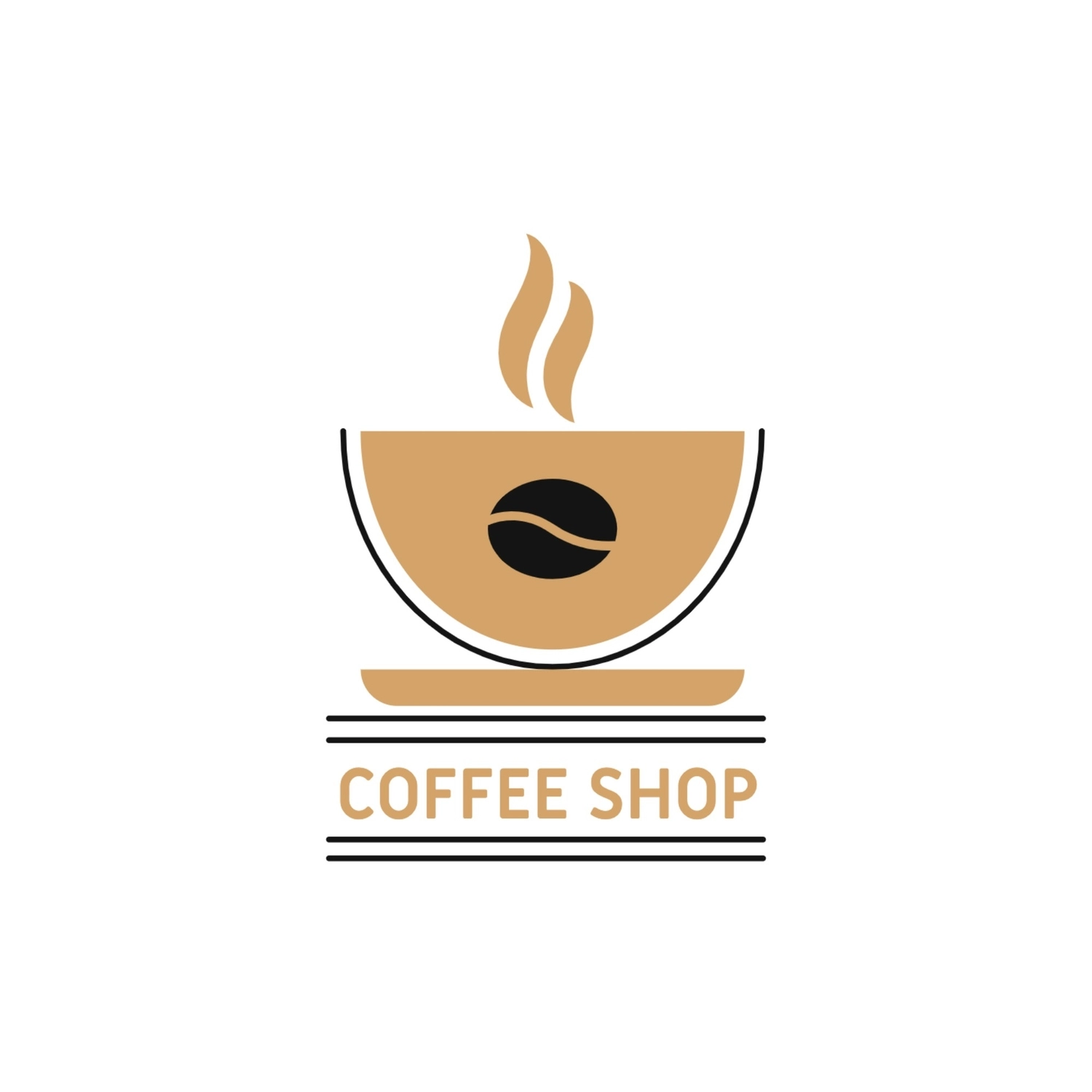コーヒーショップのロゴ, コーヒーカップ, 作成, デザイン, ロゴテンプレート