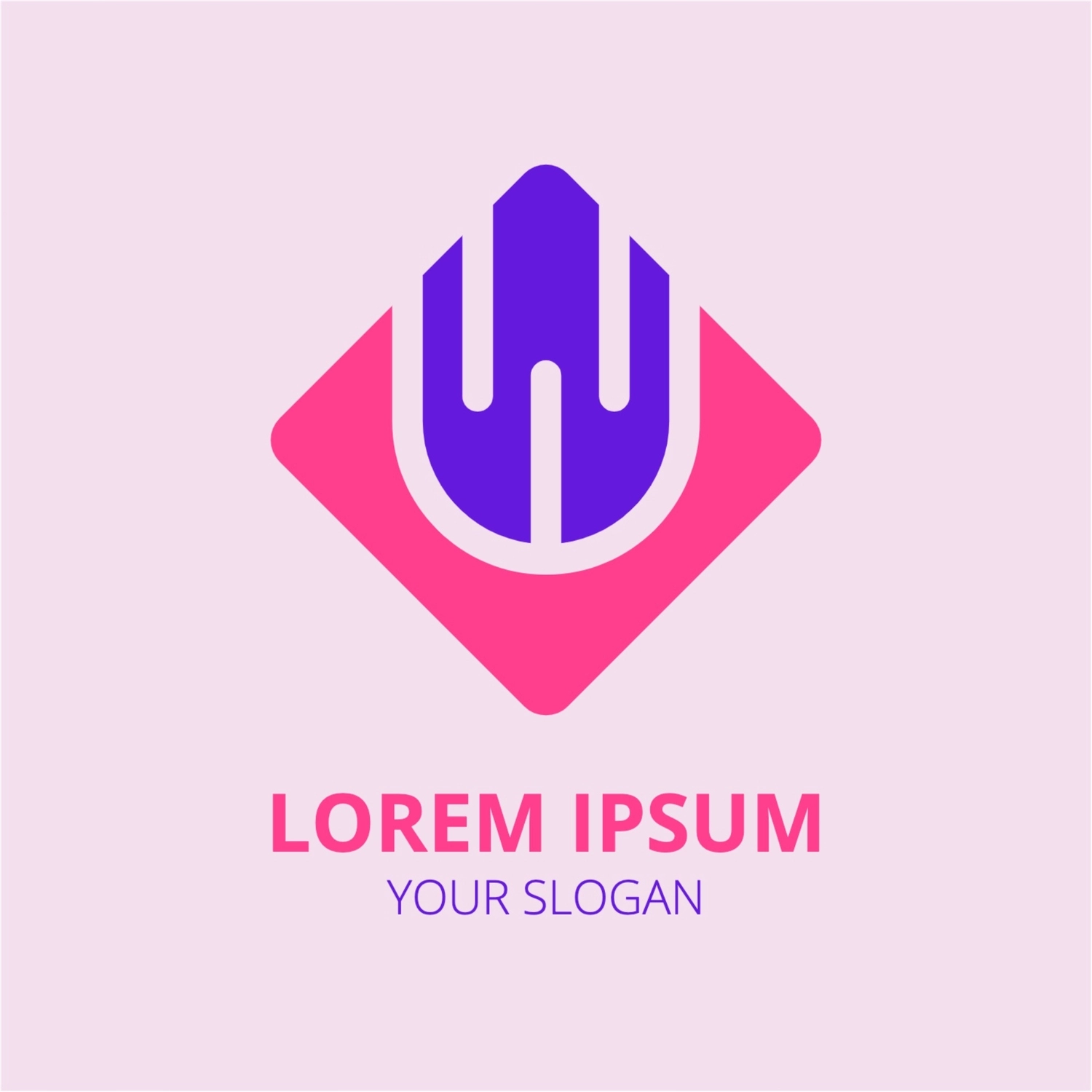 紫とピンクの正方形のロゴ, ロゴ, ロゴマーク, ロゴタイプ, ロゴテンプレート