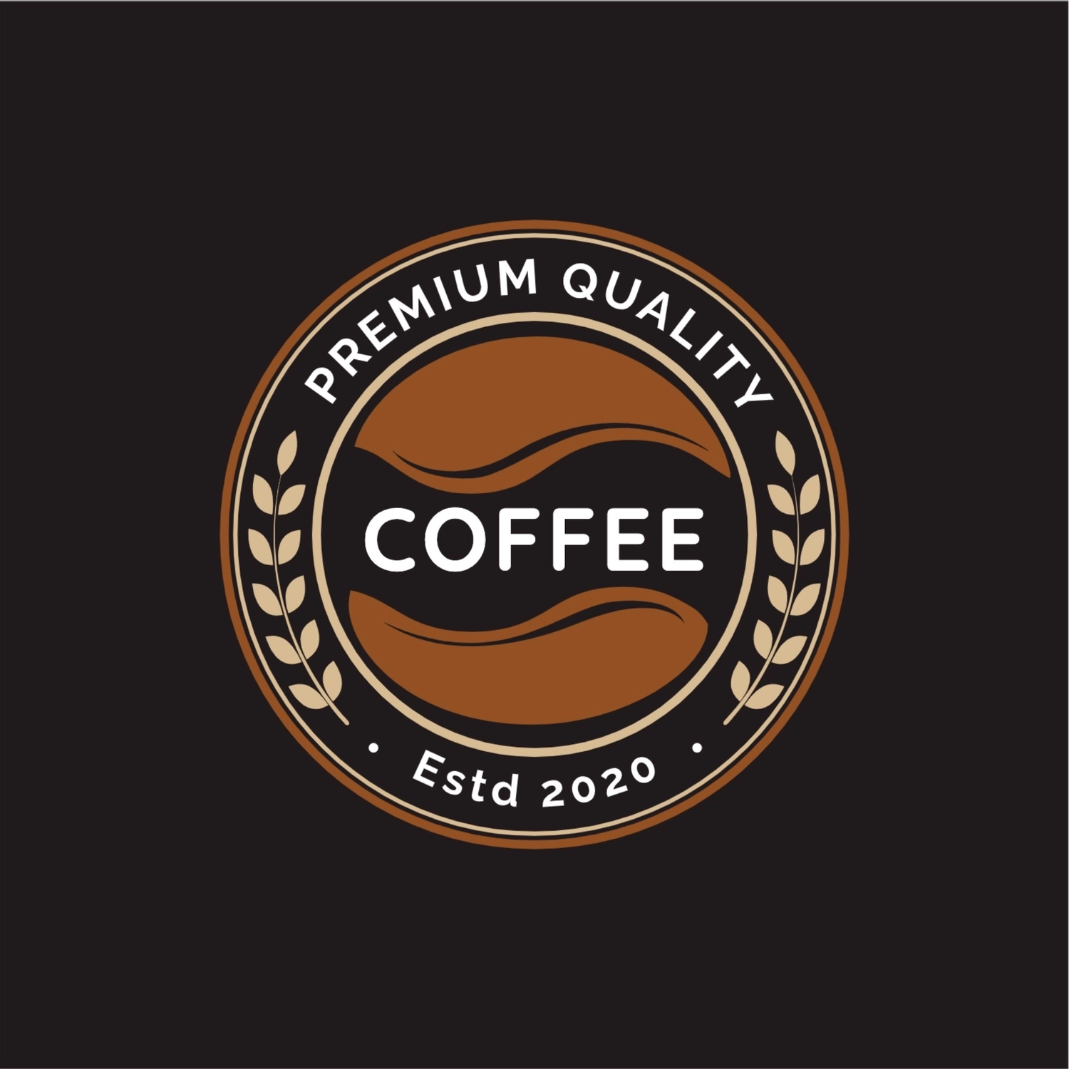 コーヒーのロゴ, おしゃれ, 作成, デザイン, ロゴテンプレート