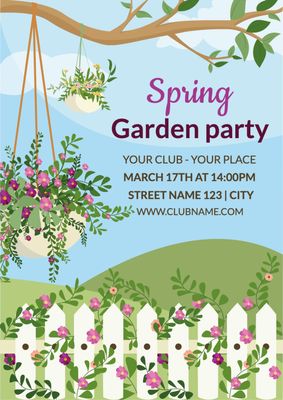 春のイベント　ガーデン, spring, court, Garden, Poster template