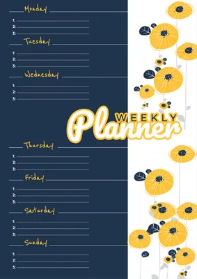 お花のウィークリープラン, schedule, day of week, Flower, Planner template