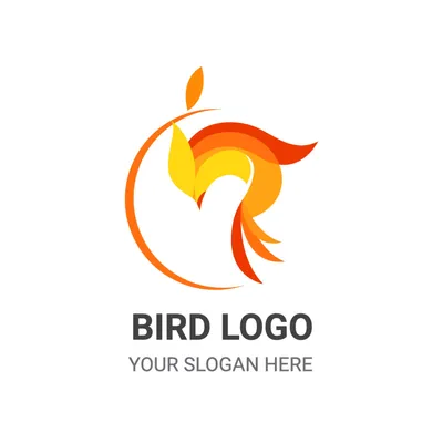 オレンジの鳥のロゴ, logo, Logo, Logotype, Logo template