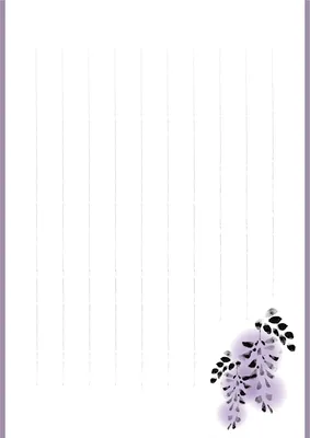 フジイラストの縦書き便箋, 紫, 白色の背景, フジ, 便箋テンプレート