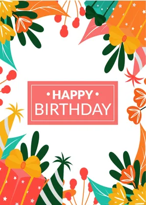 誕生日プレゼントとお花　ピンク, Tiny, Fashionable, design, Birthday Card template