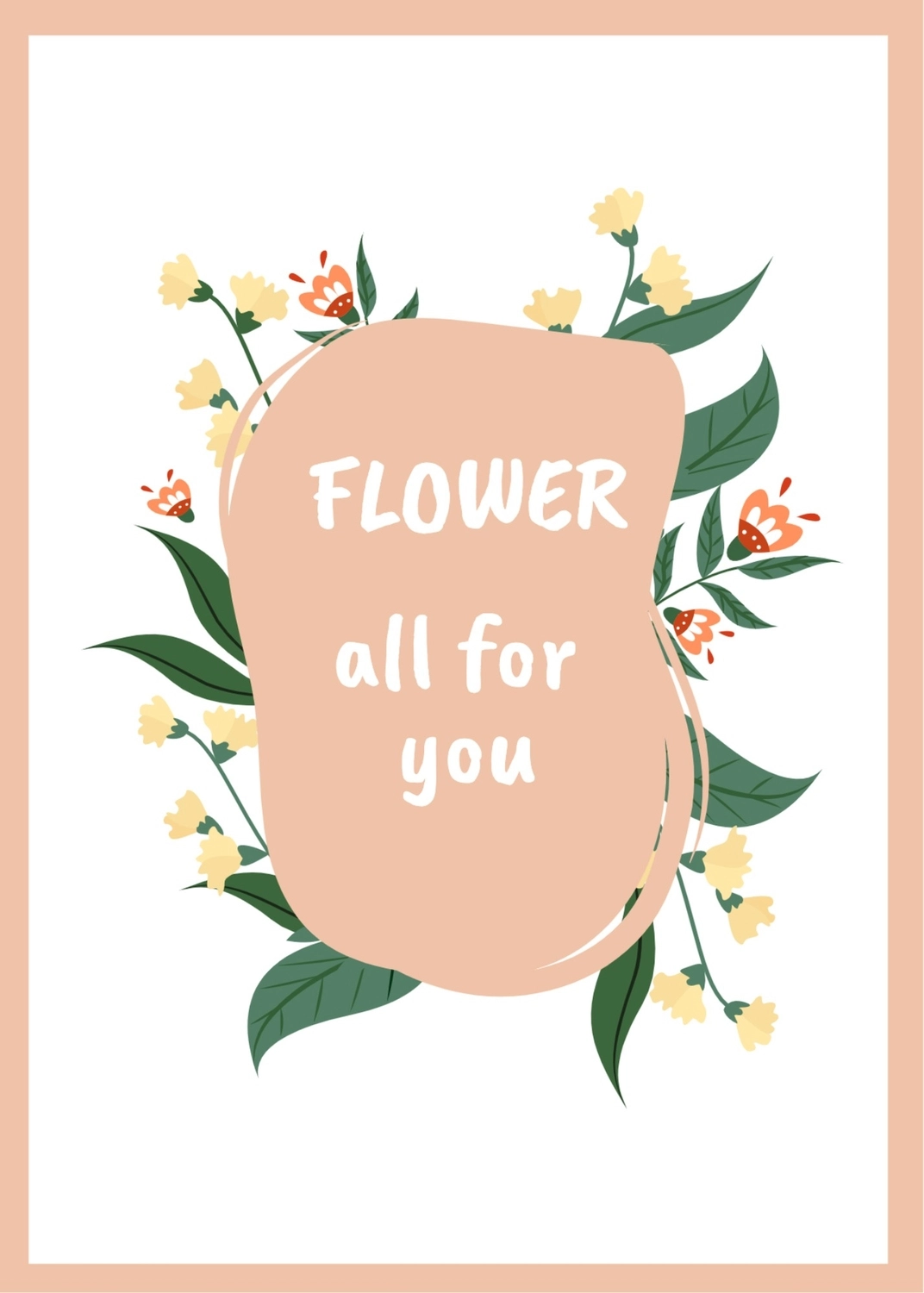 花のグリーティングカード　白背景, 白背景, 創造, 設計, 留言卡 模板