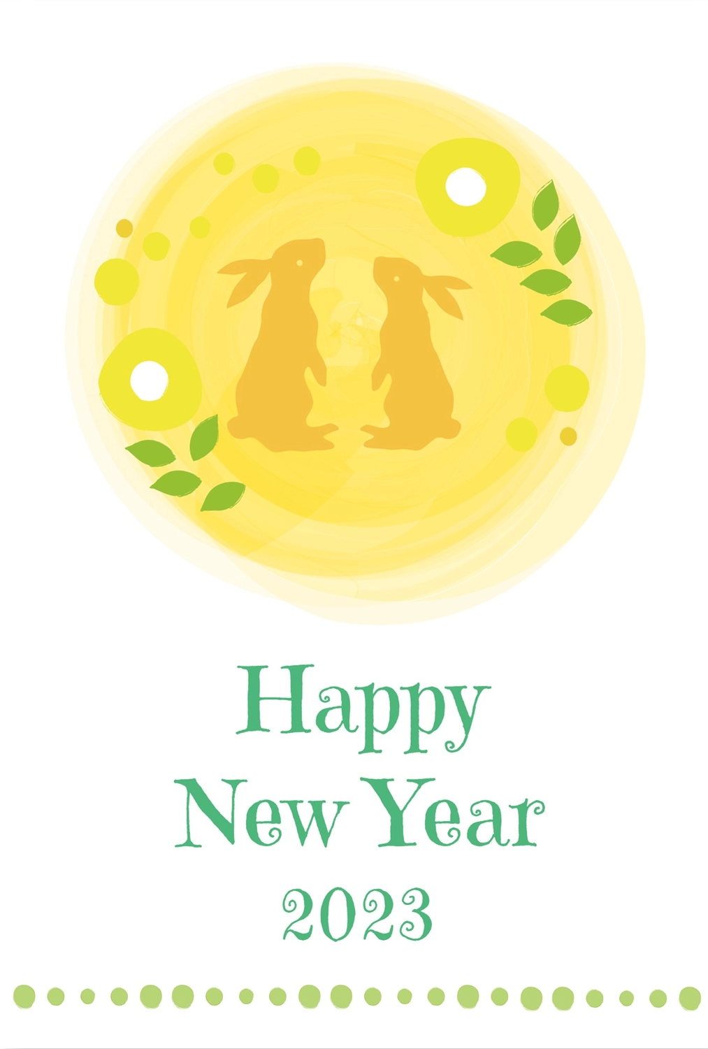うさぎシルエットのシンプル年賀状, 新年, 和谐, 英文文本, 新年卡 模板