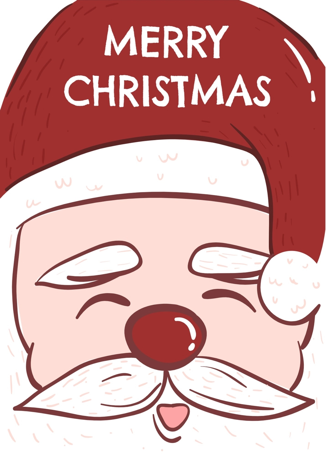 クリスマスグリーティングカード　サンタさん, 頭, クリスマスカード, 作成, メッセージカードテンプレート