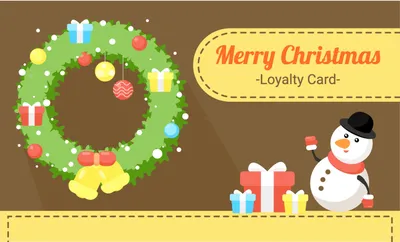 ロイヤリティカード　クリスマス, Loyalty card, Point Card, member ID, Shop Card template
